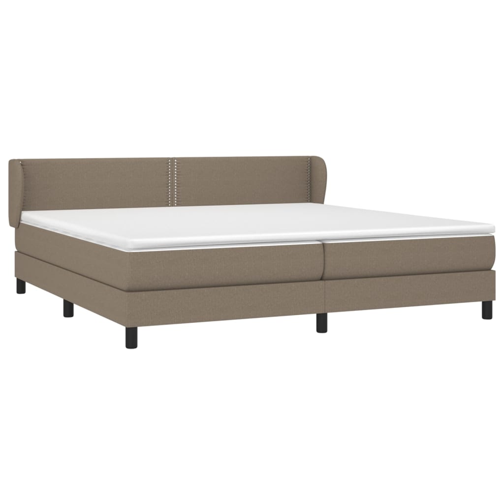 Box Spring Postel S Matrací Taupe 200X200 Cm Textil