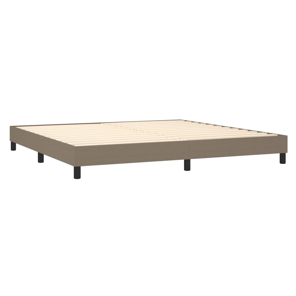 Box Spring Postel S Matrací Taupe 200X200 Cm Textil