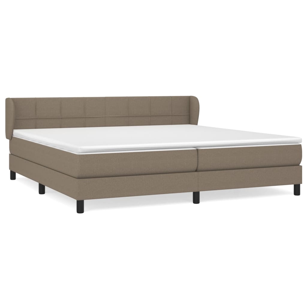 Box Spring Postel S Matrací Taupe 200X200 Cm Textil