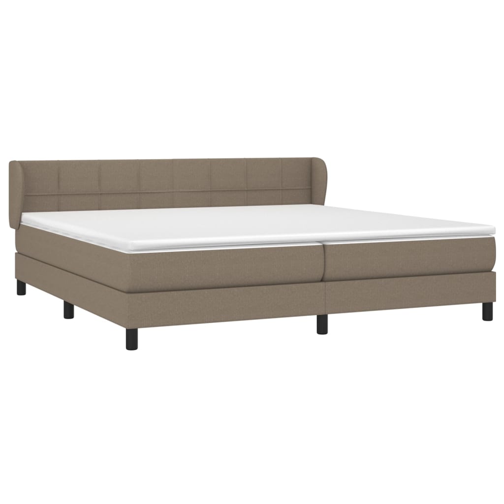 Box Spring Postel S Matrací Taupe 200X200 Cm Textil