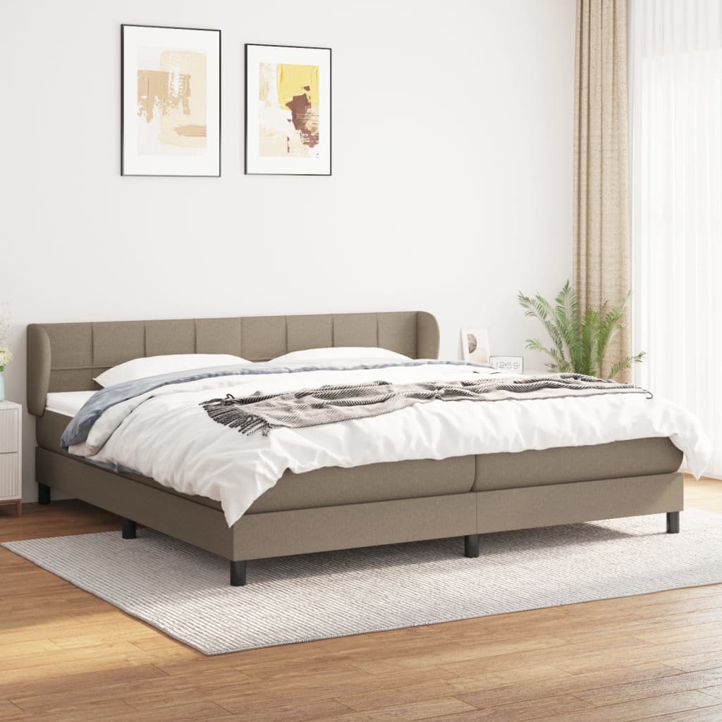Box Spring Postel S Matrací Taupe 200X200 Cm Textil