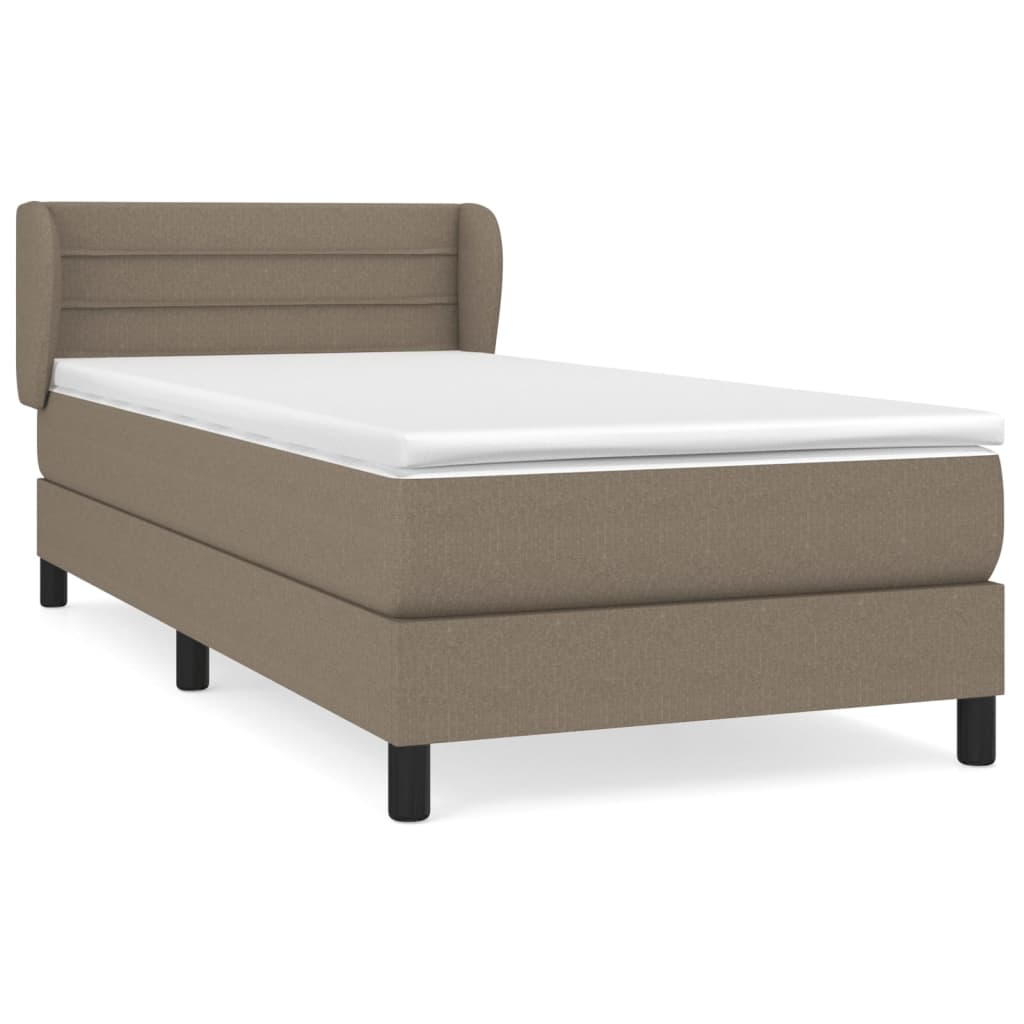 Box Spring Postel S Matrací Taupe 90X190 Cm Textil