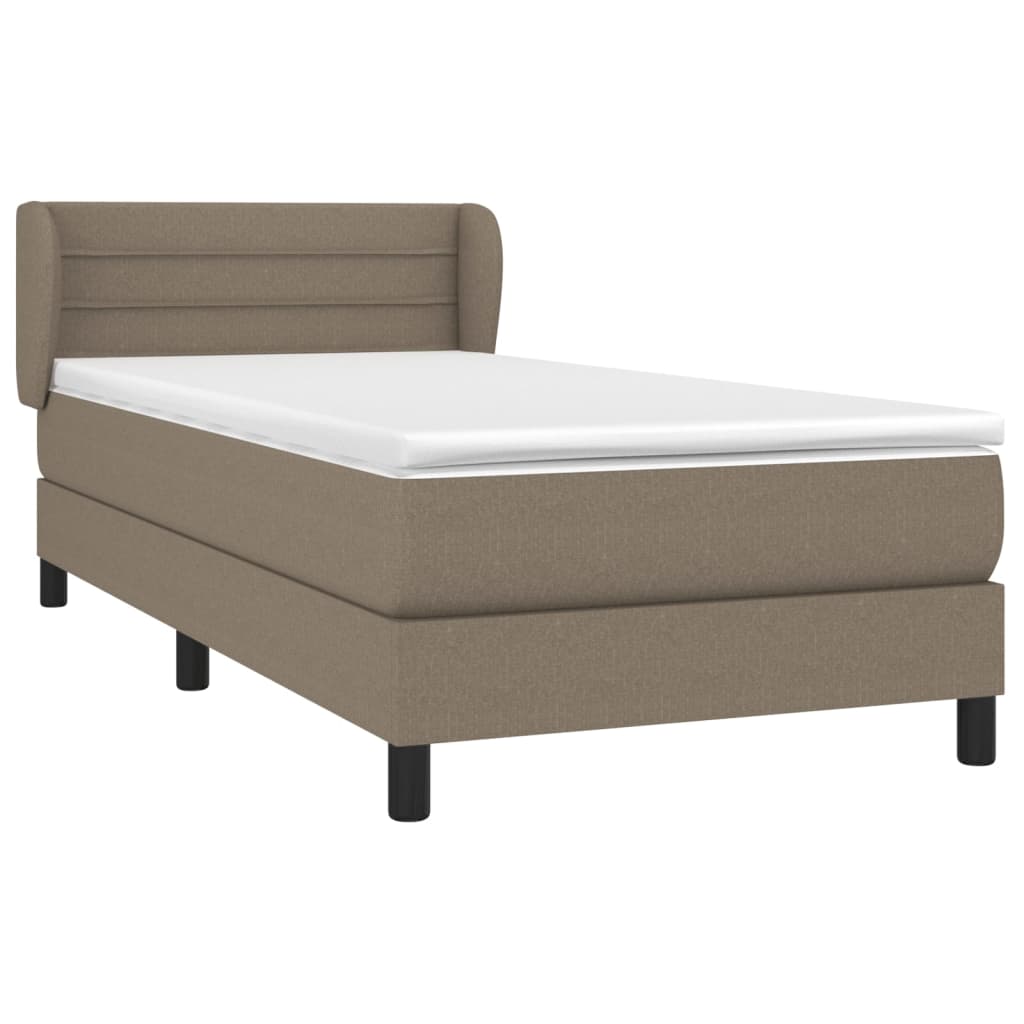 Box Spring Postel S Matrací Taupe 90X190 Cm Textil