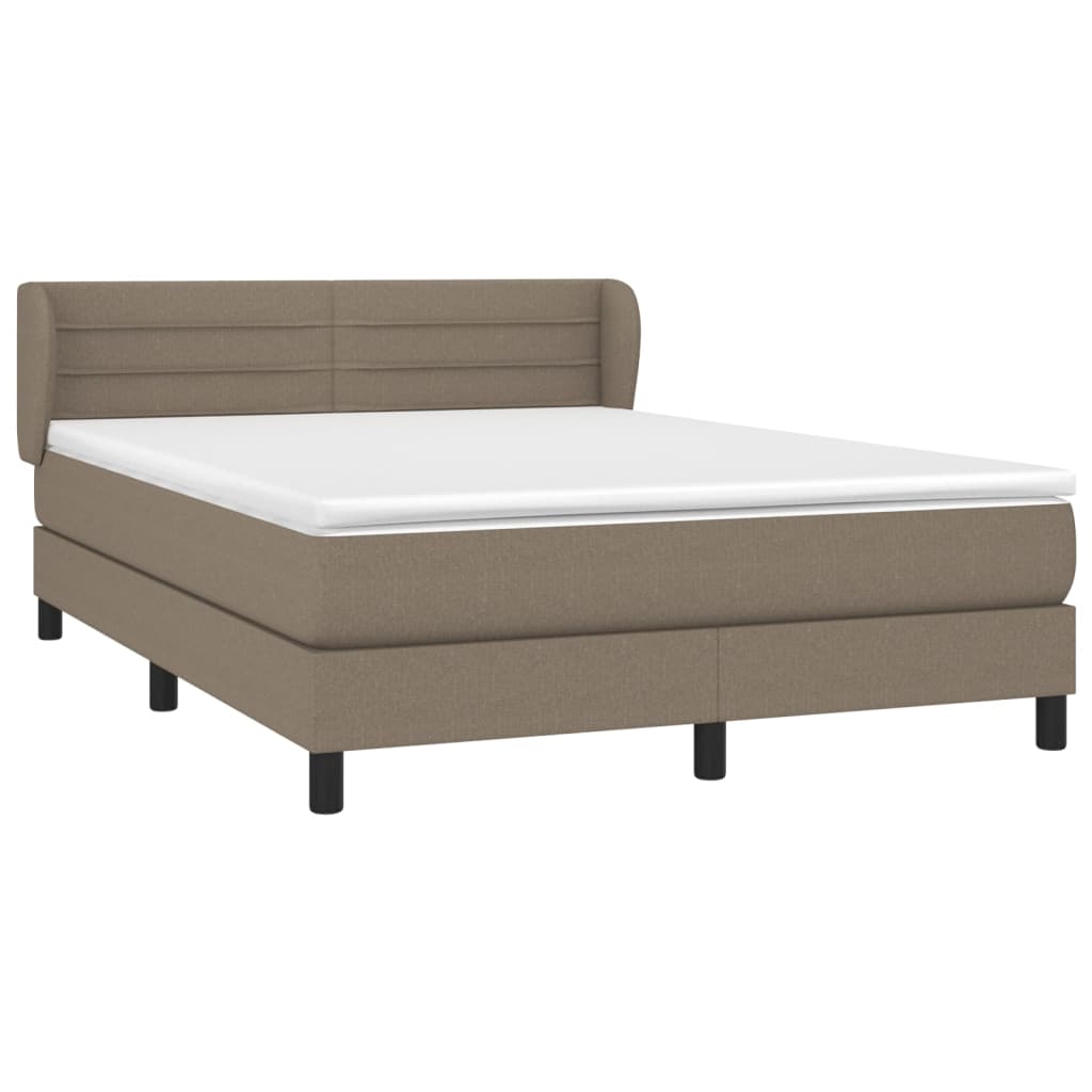 Box Spring Postel S Matrací Taupe 140X200 Cm Textil