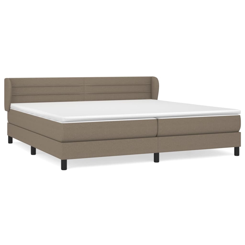 Box Spring Postel S Matrací Taupe 200X200 Cm Textil