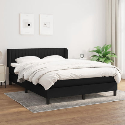 Box Spring Postel S Matrací Černá Textil Černá