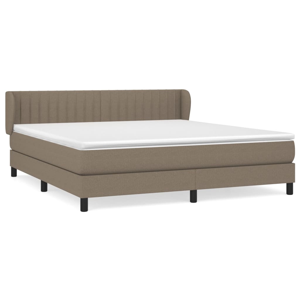 Box Spring Postel S Matrací Taupe 180X200 Cm Textil