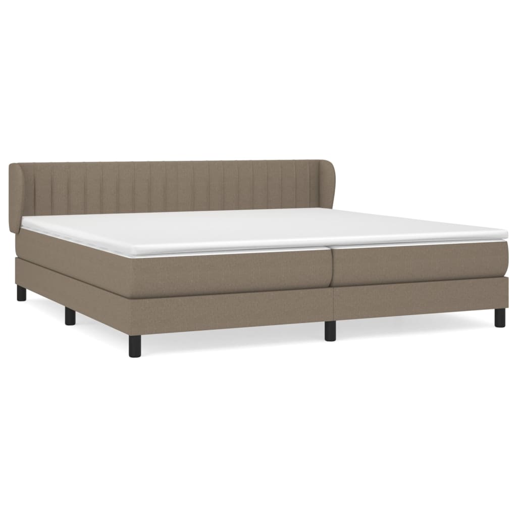 Box Spring Postel S Matrací Taupe 200X200 Cm Textil