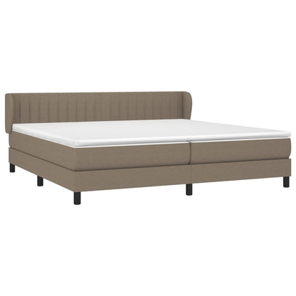 Box Spring Postel S Matrací Taupe 200X200 Cm Textil