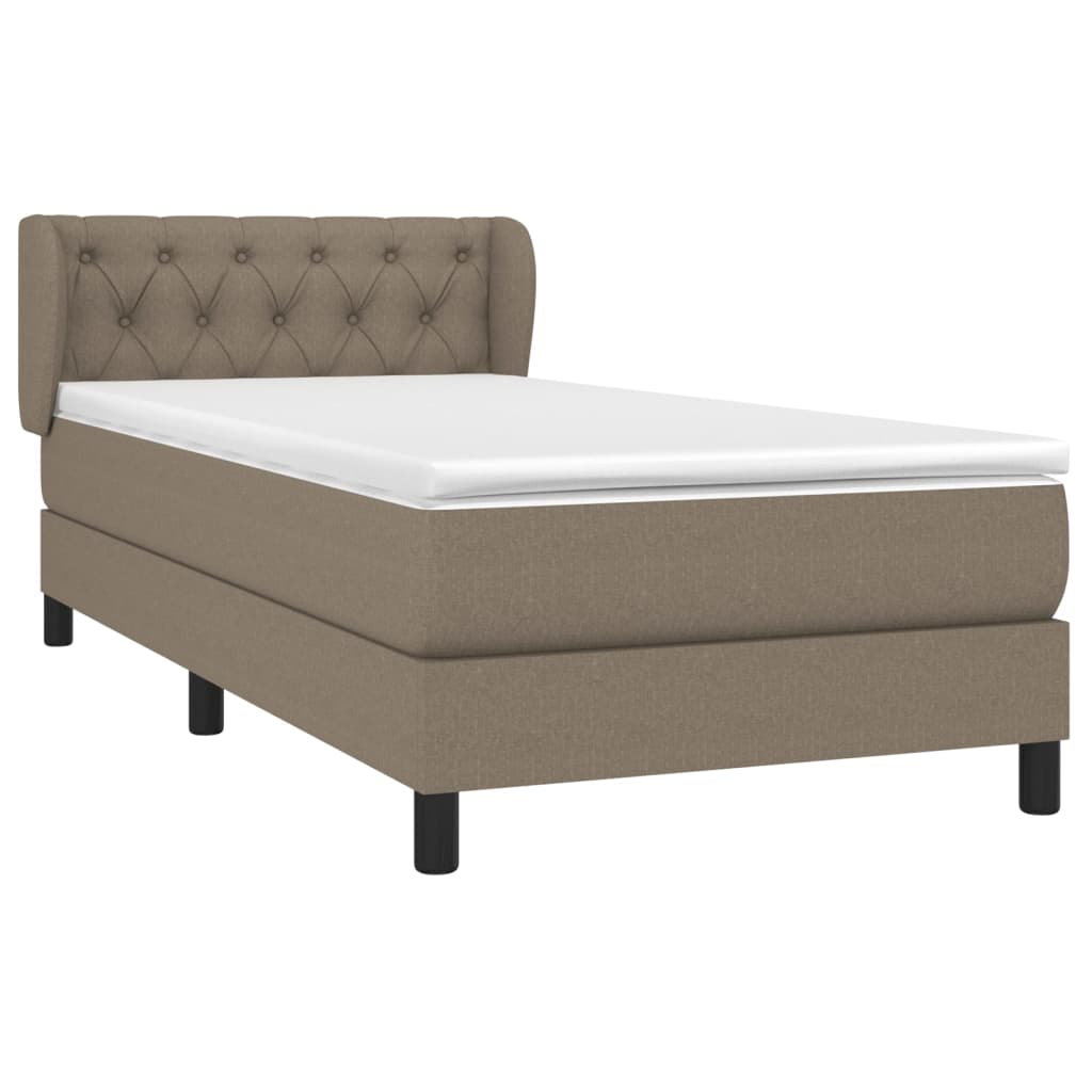 Box Spring Postel S Matrací Taupe 80X200 Cm Textil