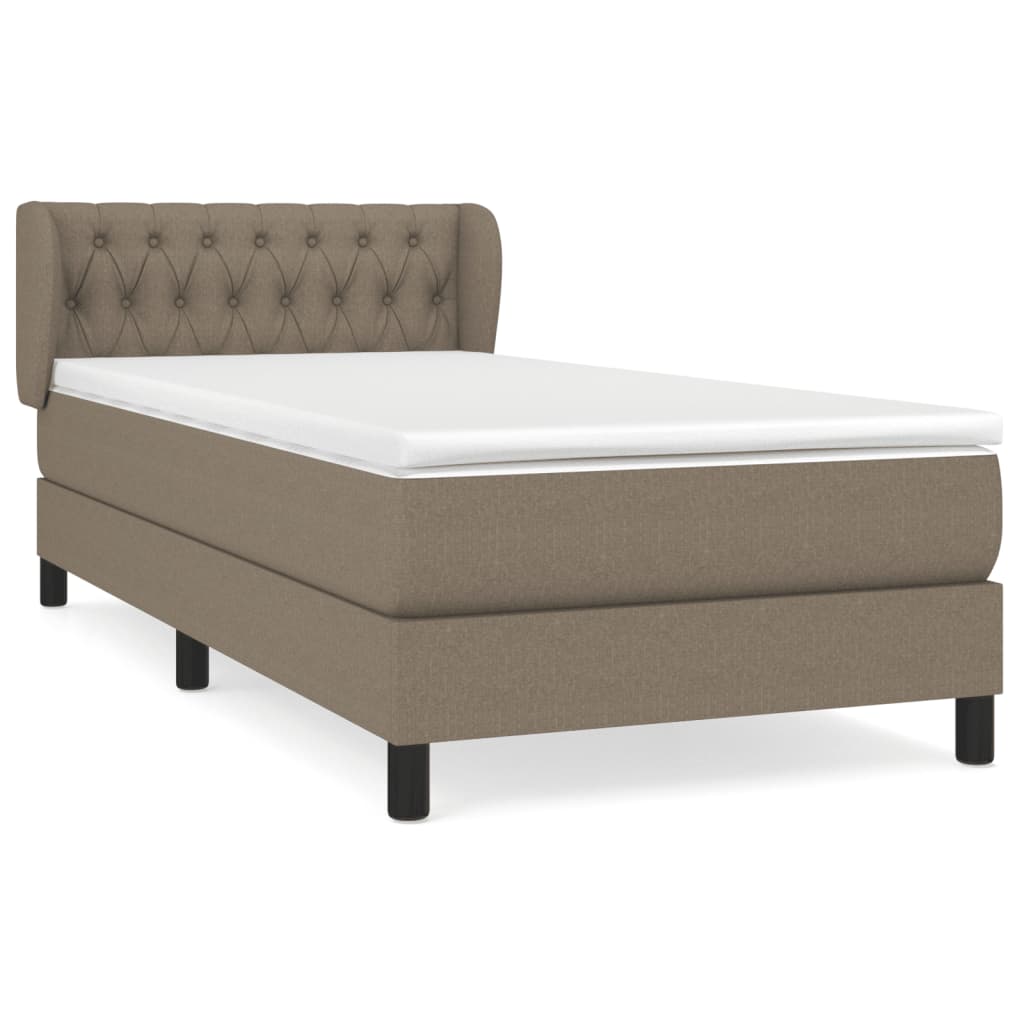 Box Spring Postel S Matrací Taupe 90X190 Cm Textil