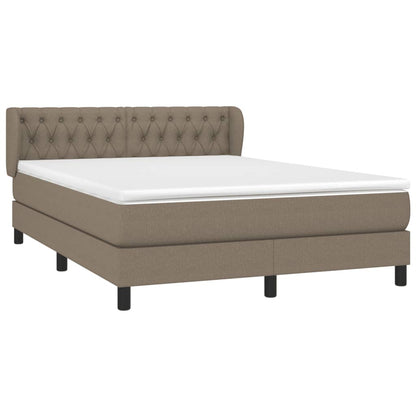 Box Spring Postel S Matrací Taupe 140X200 Cm Textil