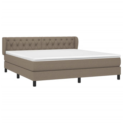 Box Spring Postel S Matrací Taupe 160X200 Cm Textil