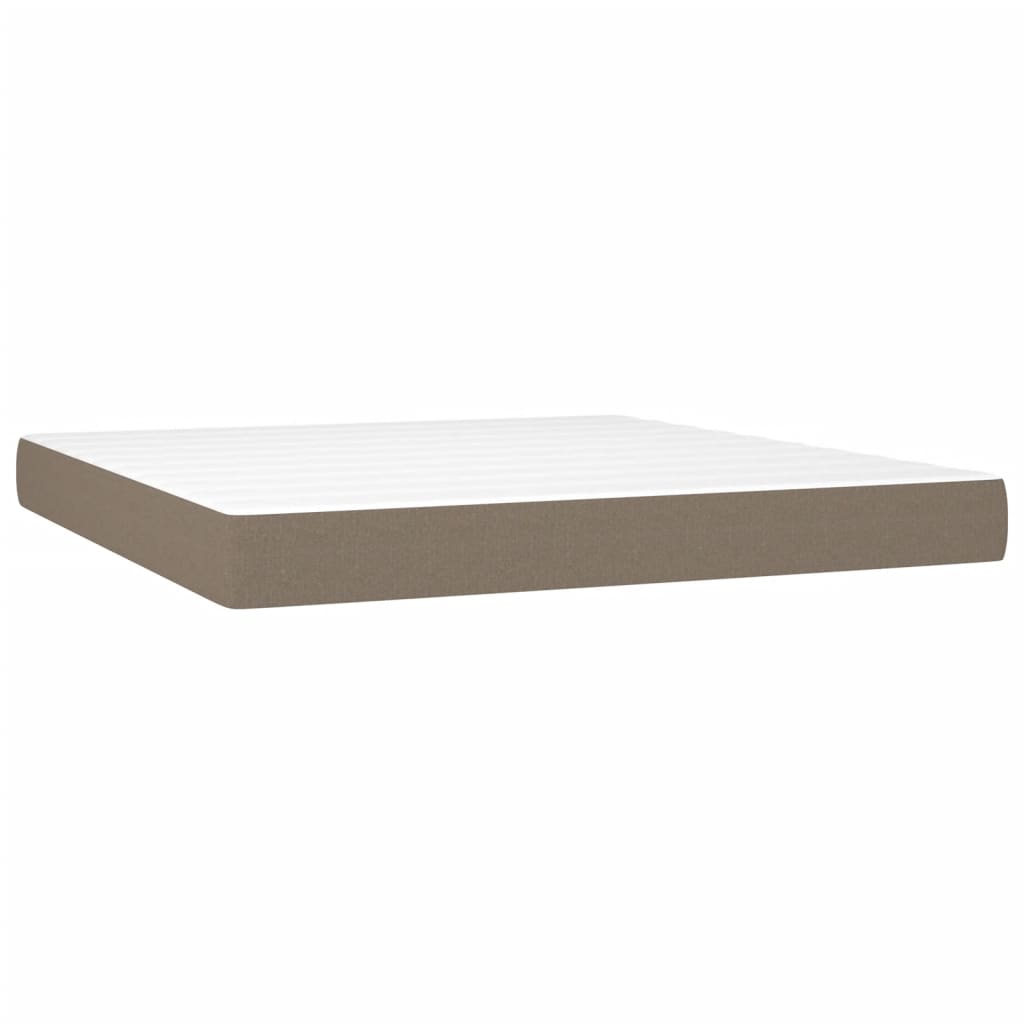 Box Spring Postel S Matrací Taupe 160X200 Cm Textil