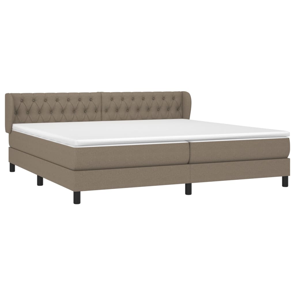 Box Spring Postel S Matrací Taupe 200X200 Cm Textil