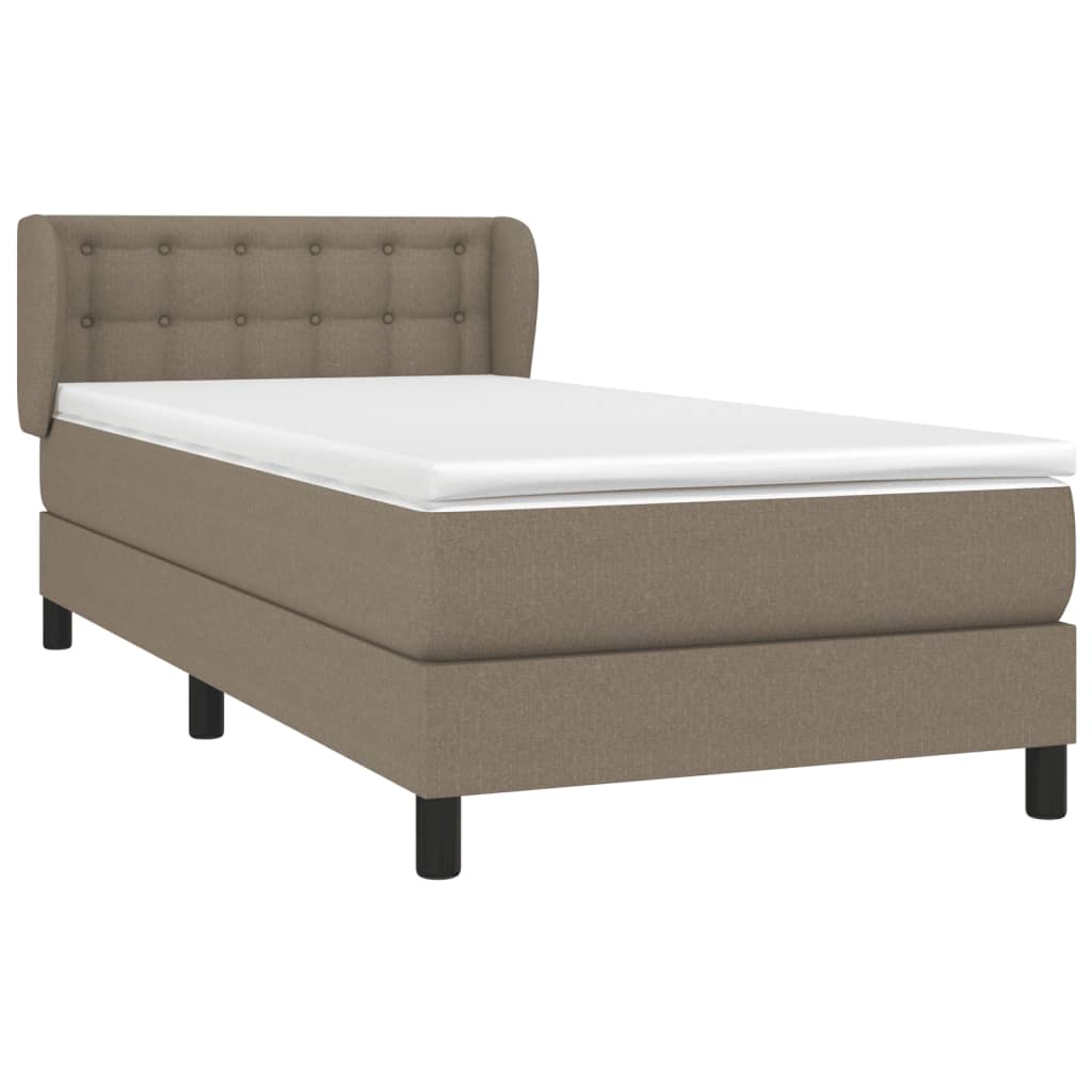 Box Spring Postel S Matrací Taupe 90X190 Cm Textil