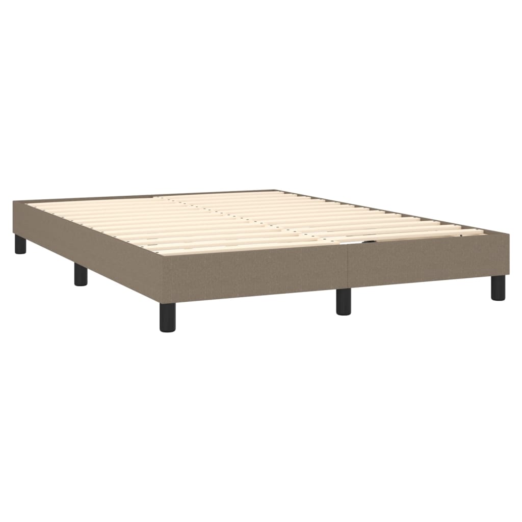 Box Spring Postel S Matrací Taupe 140X200 Cm Textil