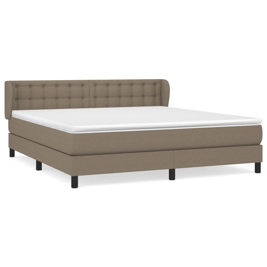 Box Spring Postel S Matrací Taupe 180X200 Cm Textil
