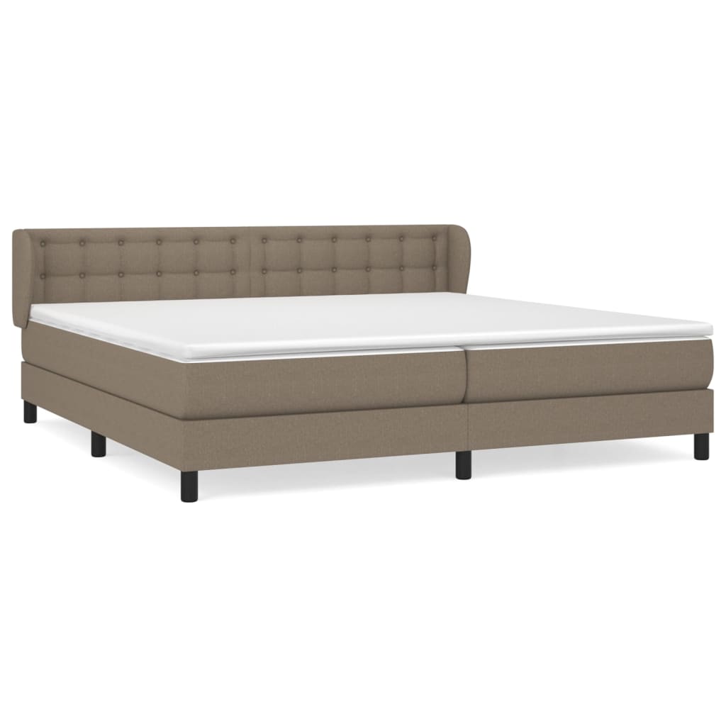 Box Spring Postel S Matrací Taupe 200X200 Cm Textil