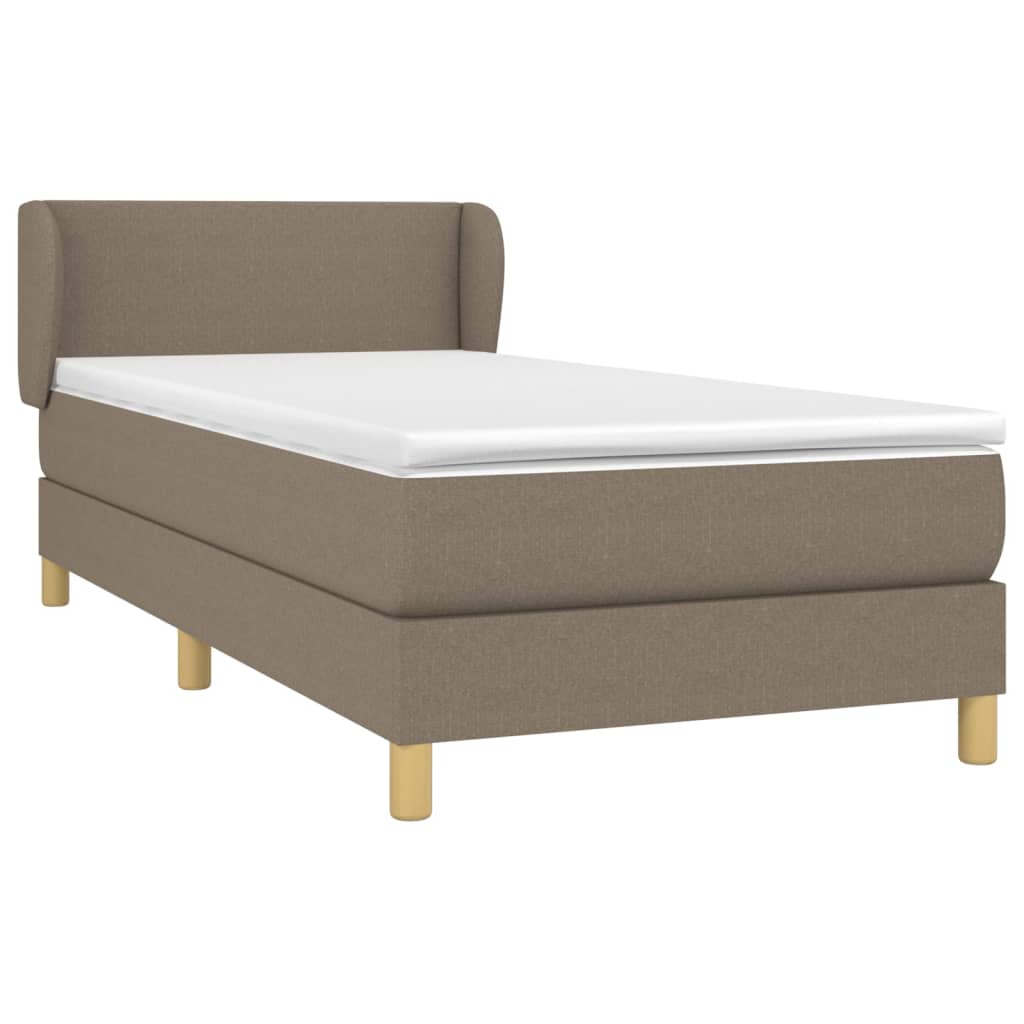 Box Spring Postel S Matrací Taupe 90X200 Cm Textil