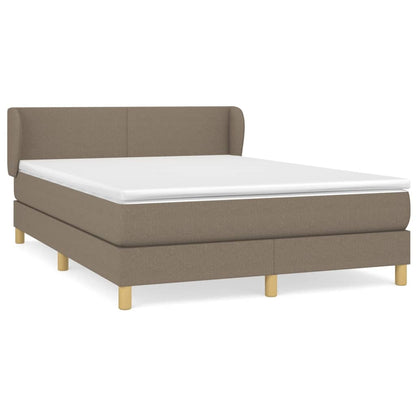 Box Spring Postel S Matrací Taupe 140X200 Cm Textil