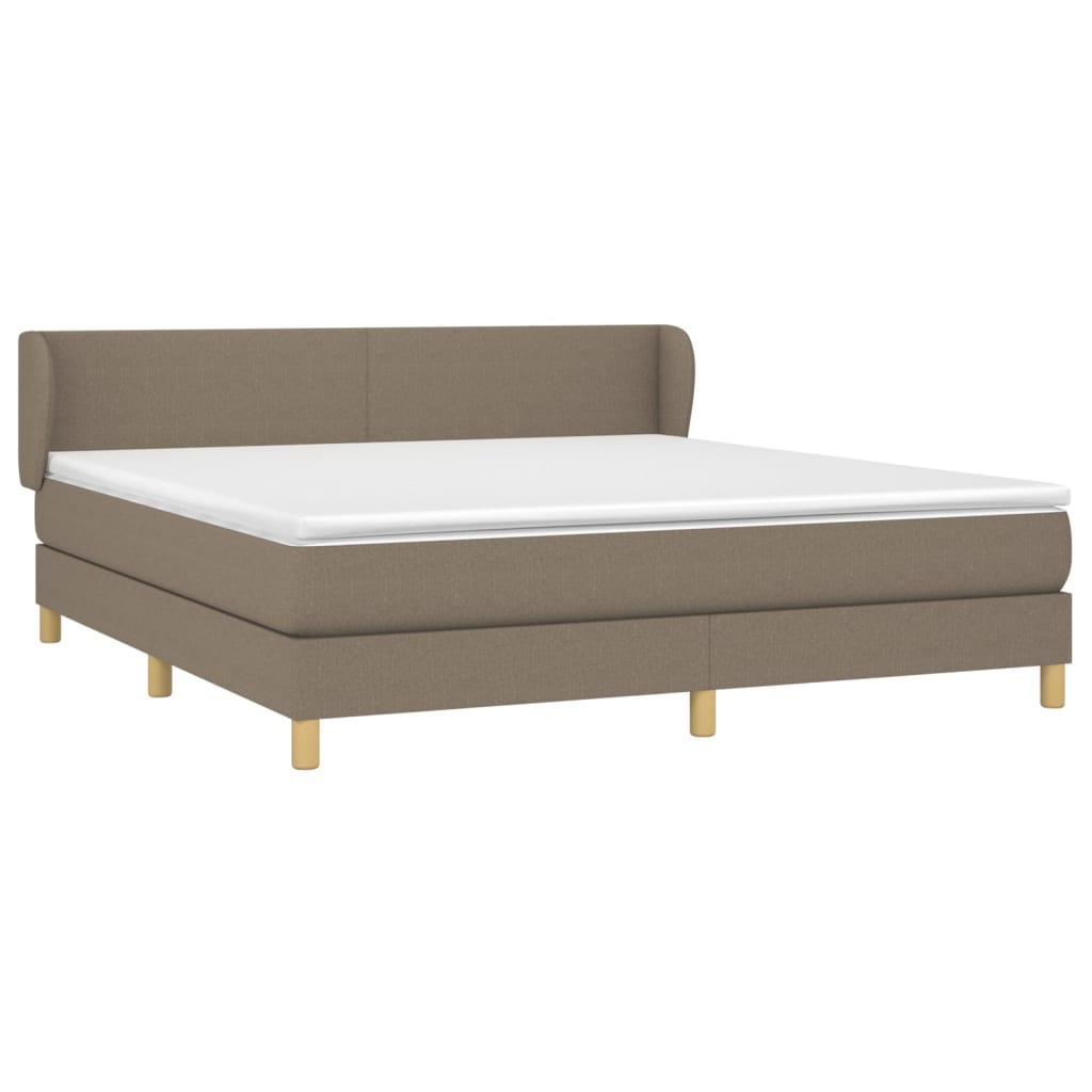 Box Spring Postel S Matrací Taupe 160X200 Cm Textil
