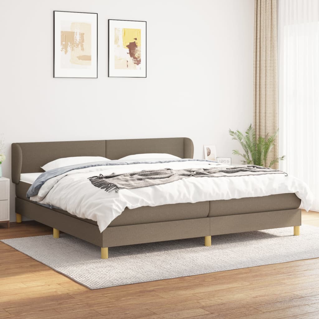 Box Spring Postel S Matrací Taupe 200X200 Cm Textil
