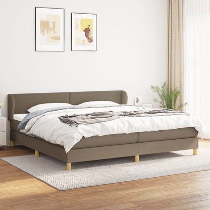 Box Spring Postel S Matrací Taupe 200X200 Cm Textil