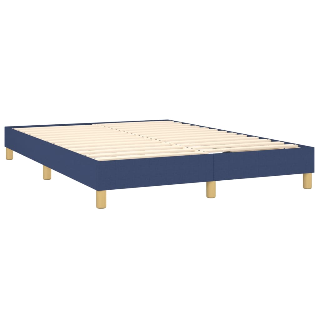 Box Spring Postel S Matrací Textil Modrá