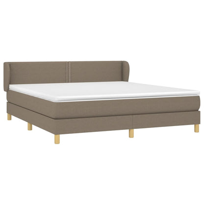 Box Spring Postel S Matrací Taupe 180X200 Cm Textil