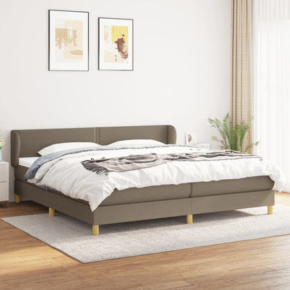 Box Spring Postel S Matrací Taupe 200X200 Cm Textil
