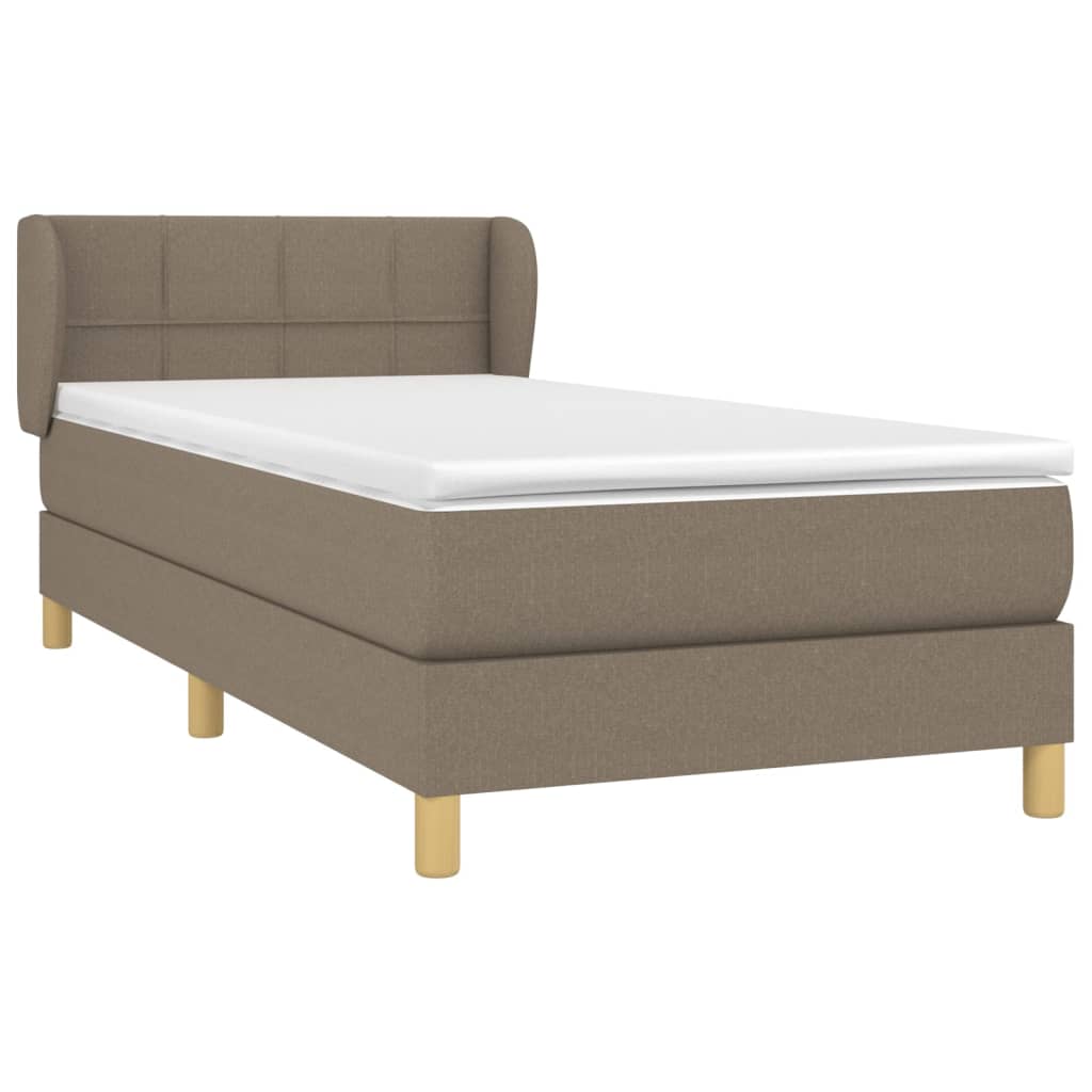 Box Spring Postel S Matrací Taupe 100 X 200 Cm Textil