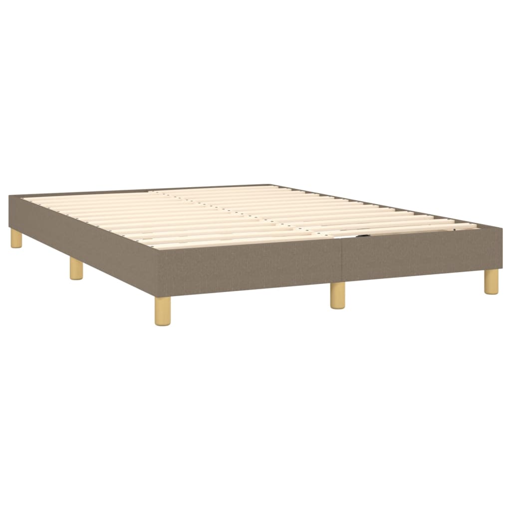 Box Spring Postel S Matrací Taupe 140X200 Cm Textil