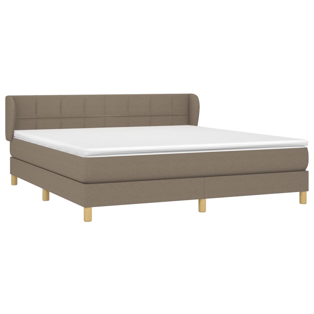 Box Spring Postel S Matrací Taupe 160X200 Cm Textil