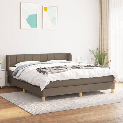 Box Spring Postel S Matrací Taupe 180X200 Cm Textil