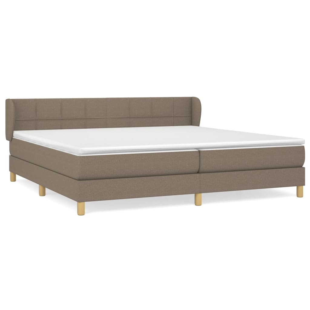 Box Spring Postel S Matrací Taupe 200X200 Cm Textil