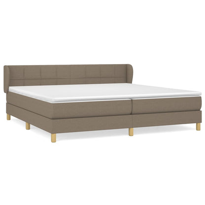 Box Spring Postel S Matrací Taupe 200X200 Cm Textil