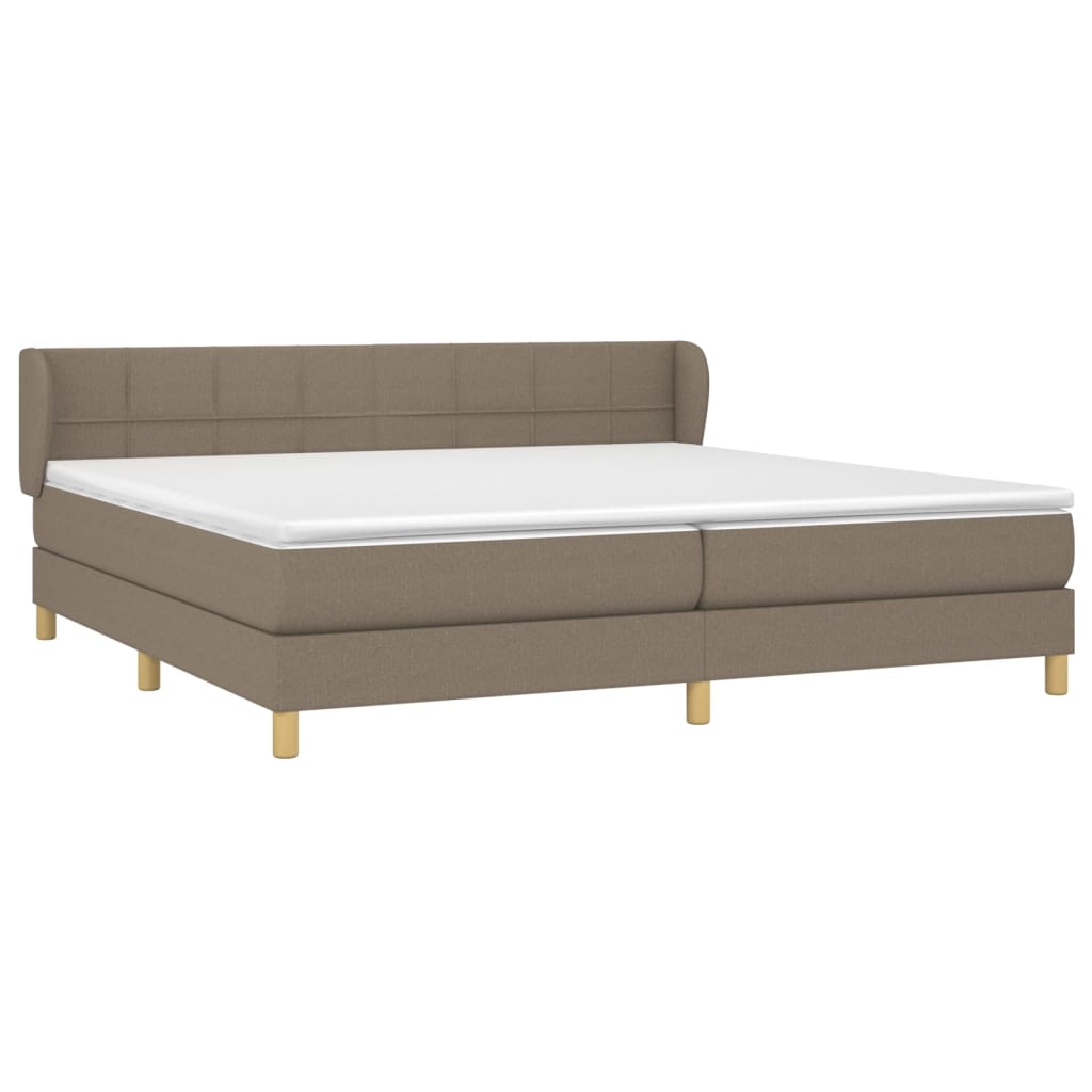 Box Spring Postel S Matrací Taupe 200X200 Cm Textil