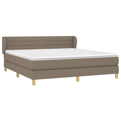 Box Spring Postel S Matrací Taupe 160X200 Cm Textil