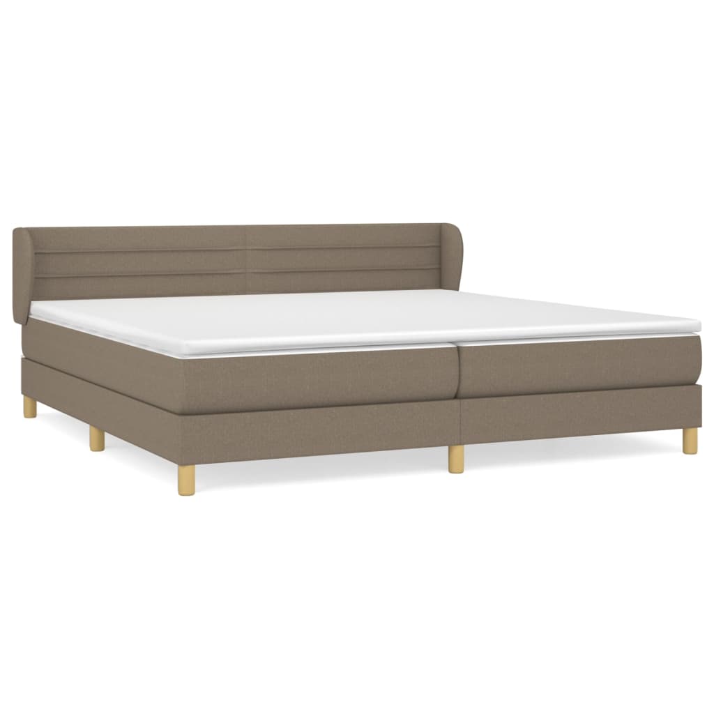 Box Spring Postel S Matrací Taupe 200X200 Cm Textil