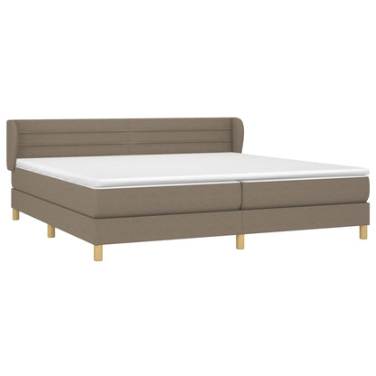 Box Spring Postel S Matrací Taupe 200X200 Cm Textil