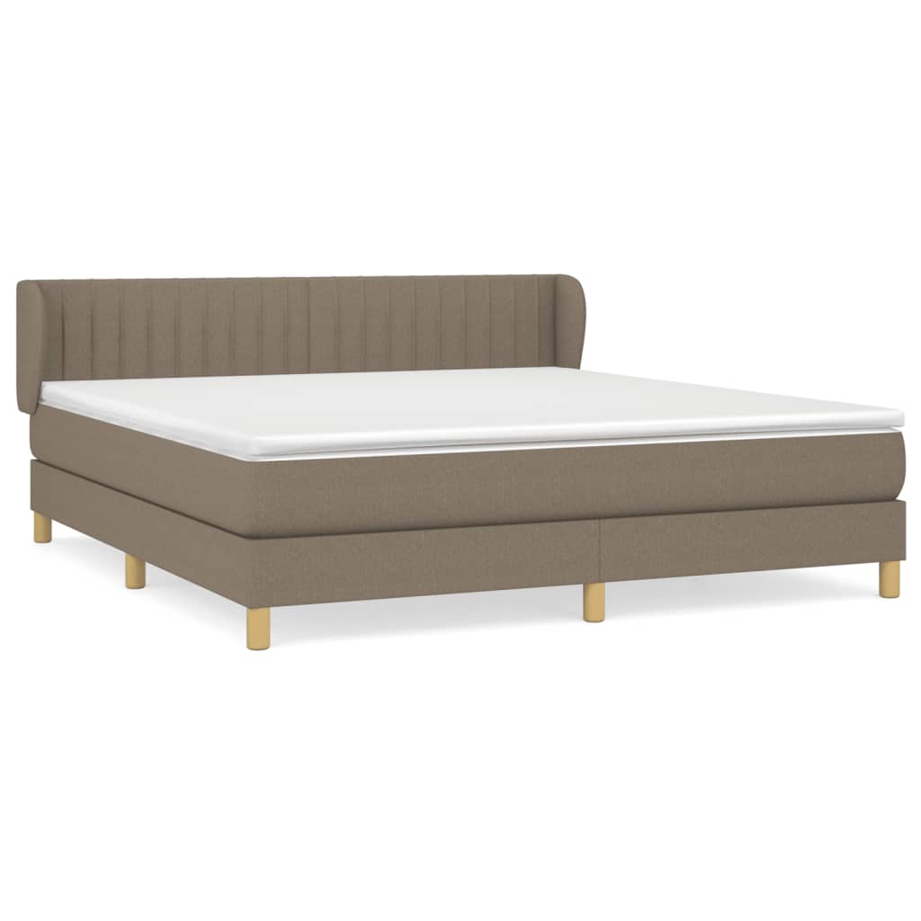 Box Spring Postel S Matrací Taupe 160X200 Cm Textil