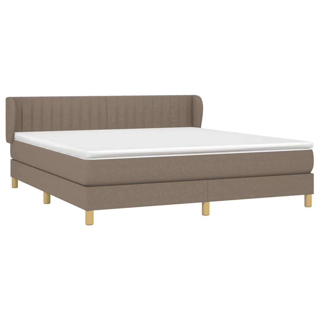 Box Spring Postel S Matrací Taupe 160X200 Cm Textil