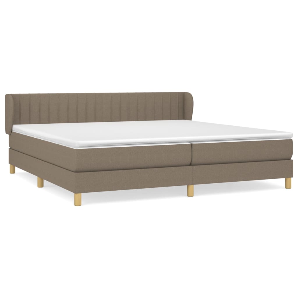 Box Spring Postel S Matrací Taupe 200X200 Cm Textil