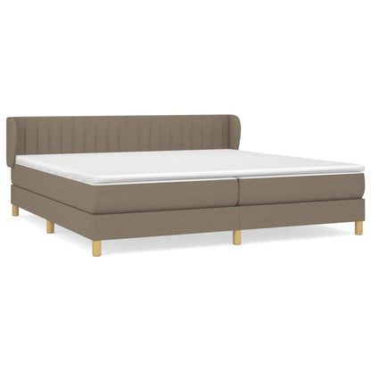 Box Spring Postel S Matrací Taupe 200X200 Cm Textil