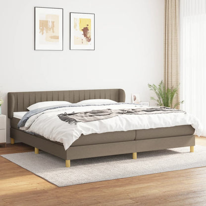Box Spring Postel S Matrací Taupe 200X200 Cm Textil