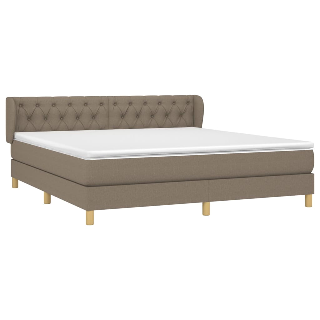 Box Spring Postel S Matrací Taupe 160X200 Cm Textil