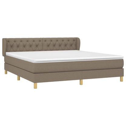 Box Spring Postel S Matrací Taupe 160X200 Cm Textil