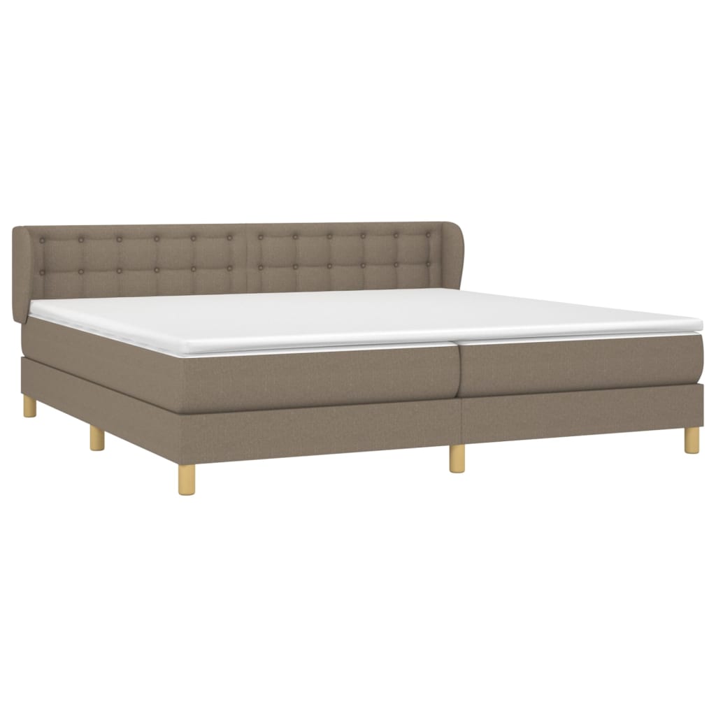 Box Spring Postel S Matrací Taupe 200X200 Cm Textil