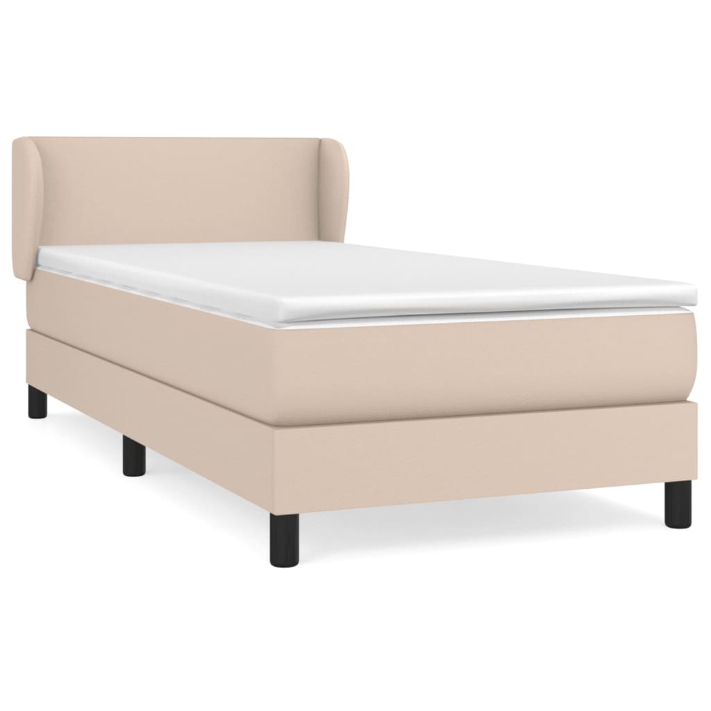 Box Spring Postel S Matrací Cappuccino 80 X 200 Cm Umělá Kůže